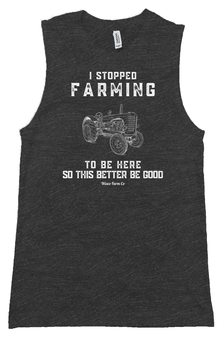 Vintage Muscle tank - I Stopped Farming - Vintage