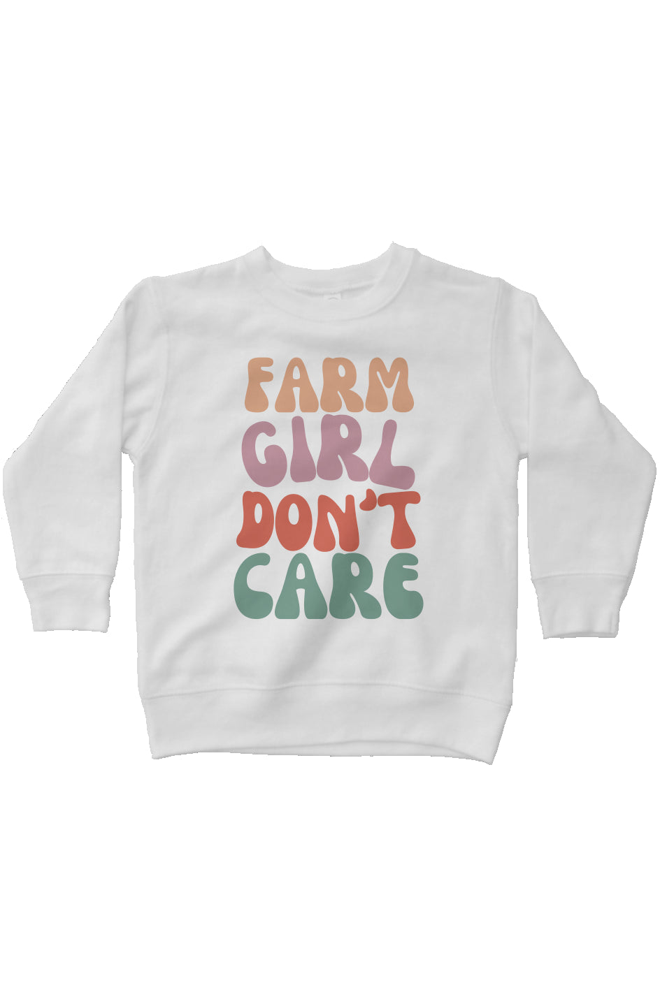 kids fleece Farm Girl Don't Care sweatshirt