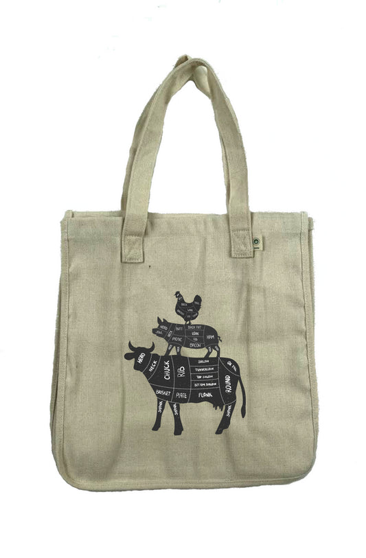 Hemp Market Tote - "cuts"