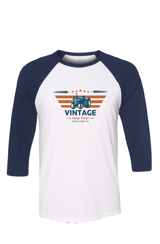 Vintage Tractor Baseball Tee